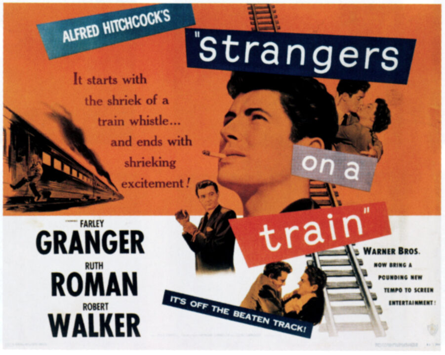 STRANGERS ON A TRAIN, center: Farley Granger, 1951.