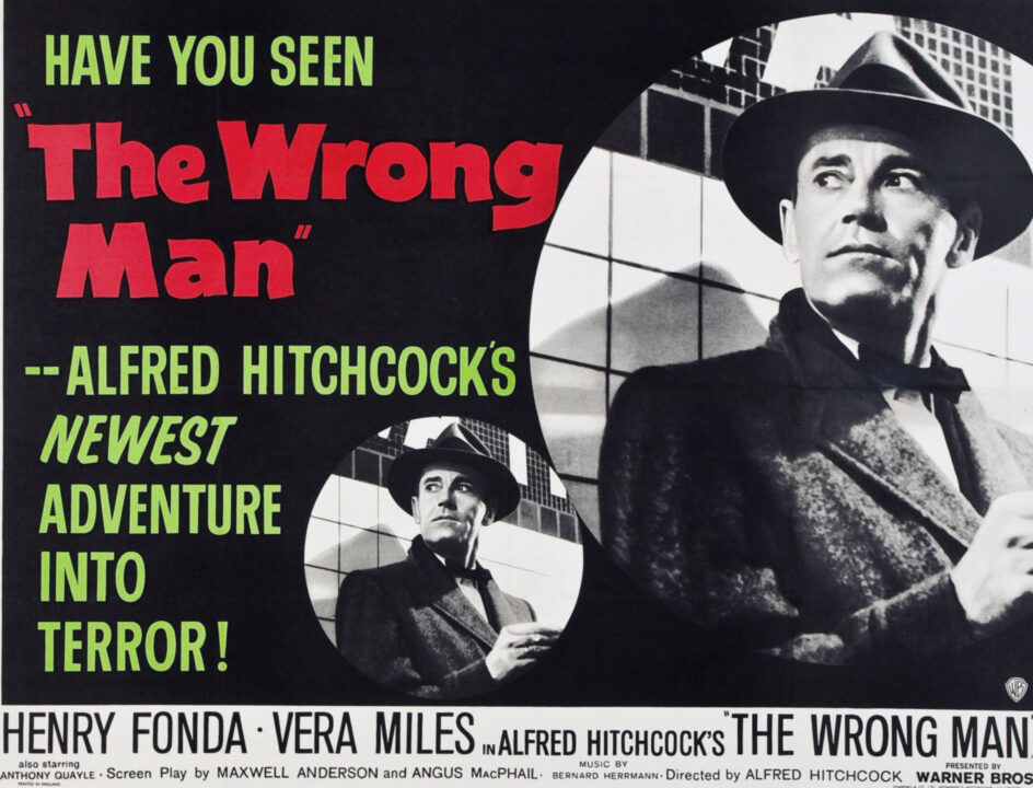 THE WRONG MAN, Henry Fonda on UK poster art, 1956