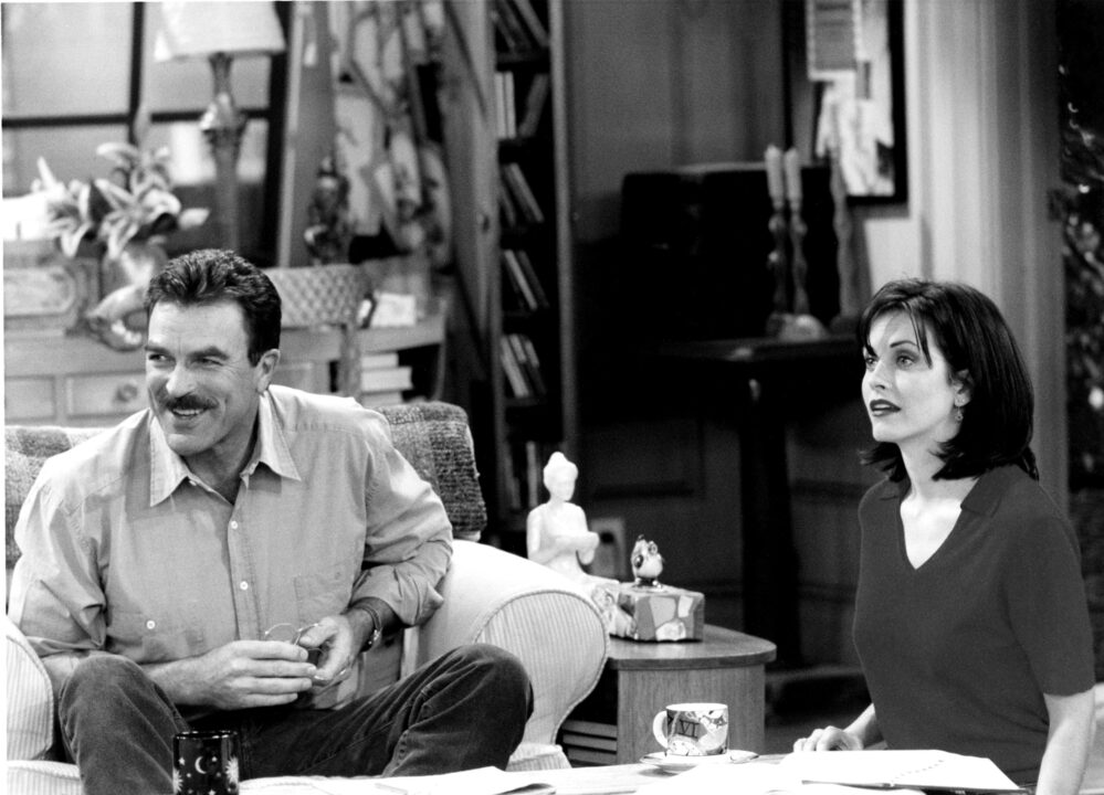 FRIENDS, from left, Tom Selleck, Courteney Cox, 1994-2004 (ca. 1996 photo).