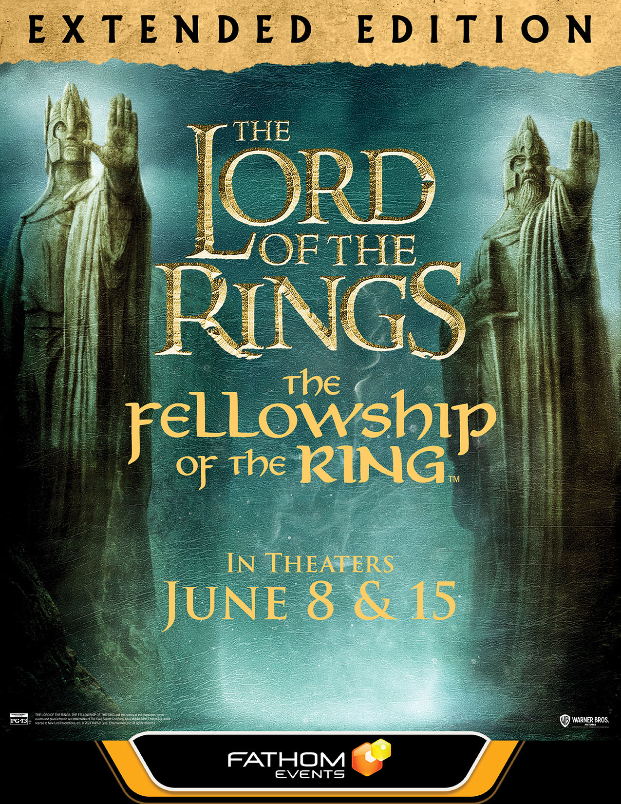 poster for the 2024 theatrical re-release of the "The Lord of the Rings: The Fellowship of the Ring" from Fathom Events