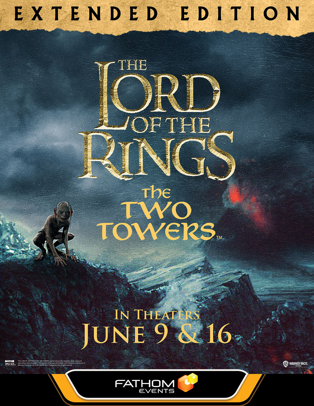 poster for the 2024 theatrical re-release of "The Lord of the Rings: The Two Towers"