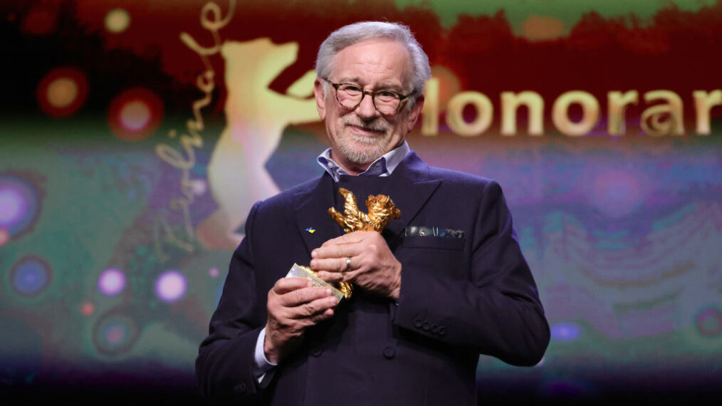 Steven Spielberg seen on stage at the 