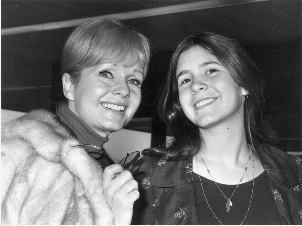 12th February 1972: American actress Debbie Reynolds with her daughter Carrie Fisher. 