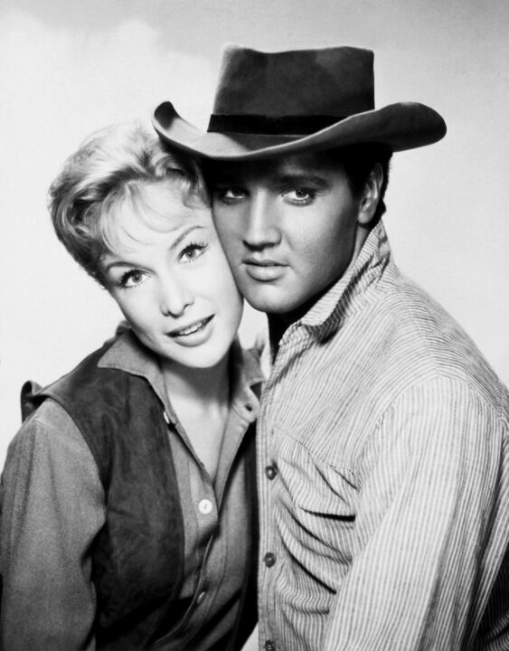 Flaming Star from left: Barbara Eden, Elvis Presley, 1960