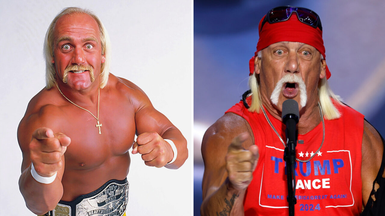 Wrestler Hulk Hogan then and now