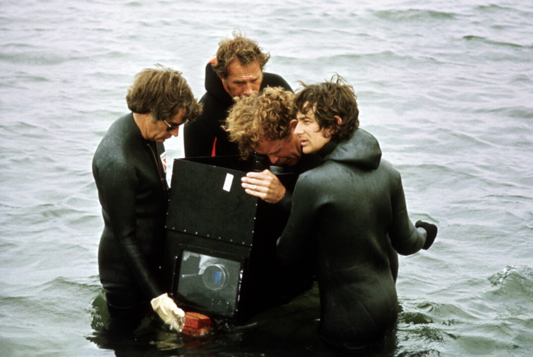 JAWS, director Steven Spielberg on set, 1975