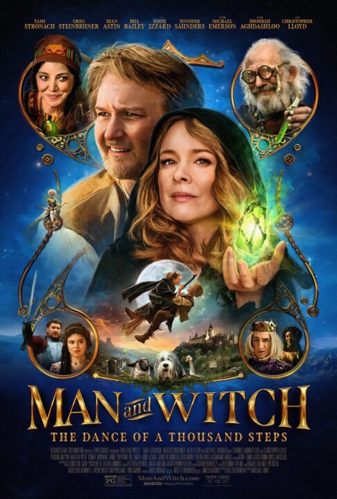 Man and Witch: the Dance of a Thousand Steps US poster, Shoreh Aghdashloo (top left), Christopher Lloyd (top right), Daniel Portman, Martha West (bottom left), Michael Emerson, (bottom right), Greg Steinbruner, Tami Stronach (center), 2024