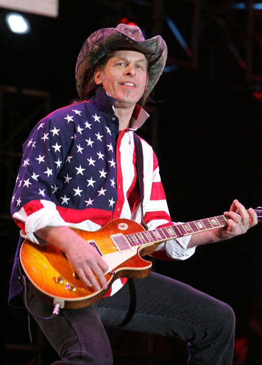 Musician Ted Nugent performs at 'Rockin' The Corps An American Thank You Celebration Concert' at Camp Pendleton on April 1, 2005 in San Diego, California