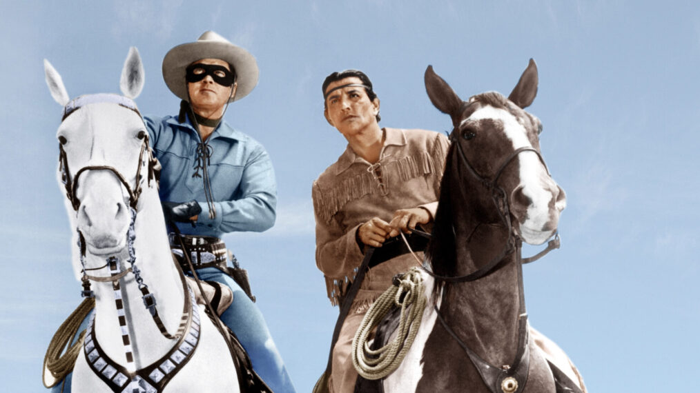 The Lone Ranger from left: Clayton Moore, Jay Silverheels, 1949-57.