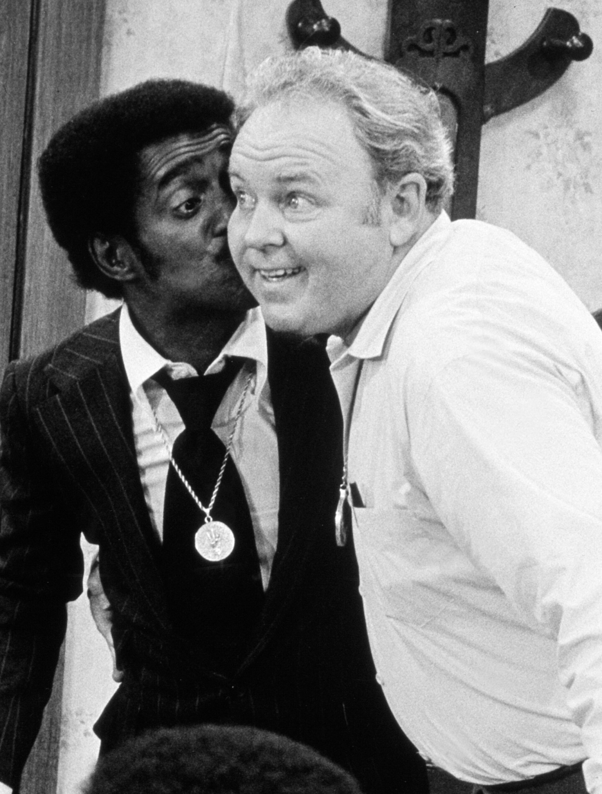 ALL IN THE FAMILY, from left: Sammy Davis Jr., Carroll O'Connor, 'Sammy's Visit', (Season 2, episode 221, aired February 19, 1972), 1971-1979.