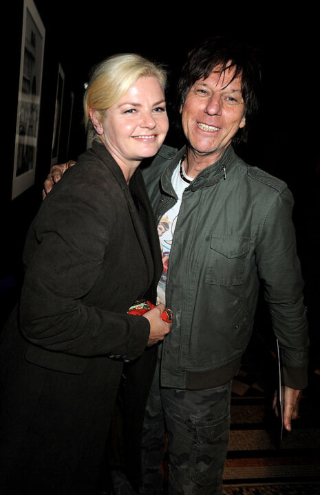 Musician Jeff Beck (R) and his wife Sandra Cash attend the 30 Days of Fashion & Beauty Gala with an exhibition displaying photographs by Mary McCartney, at the Natural History Museum September 16, 2008 in London, England