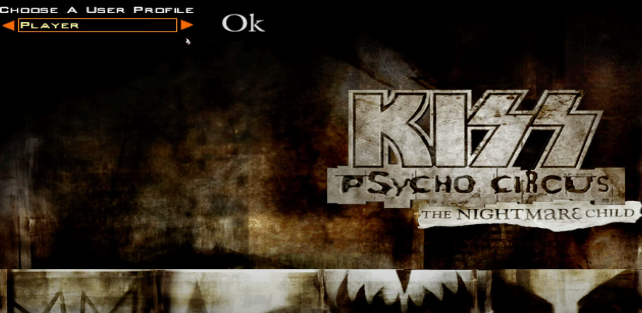 Kiss- Pyscho Circus video game home screen