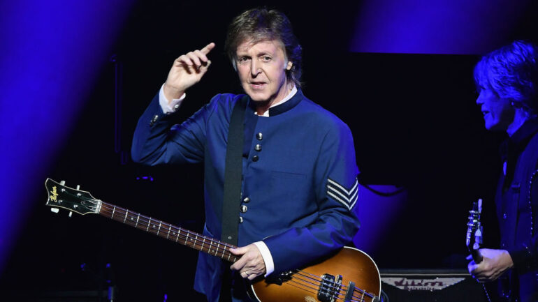 Paul McCartney performs in concert at American Airlines Arena on July 7, 2017 in Miami, Florida