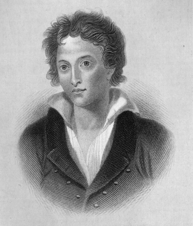 circa 1815: English Romantic poet Percy Shelley (1792 - 1822) who married the daughter of William Godwin and Mary Wollstonecraft. His poetry is regarded as some of the most lyrical of his era. 