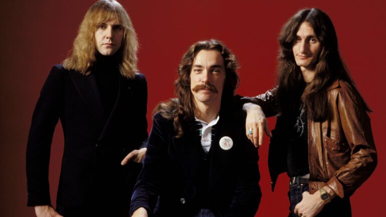 UNITED KINGDOM - JANUARY 01: Photo of Neil PEART and RUSH and Alex LIFESON and Geddy LEE; L-R: Alex Lifeson, Neil Peart, Geddy Lee - posed, studio, group shot,