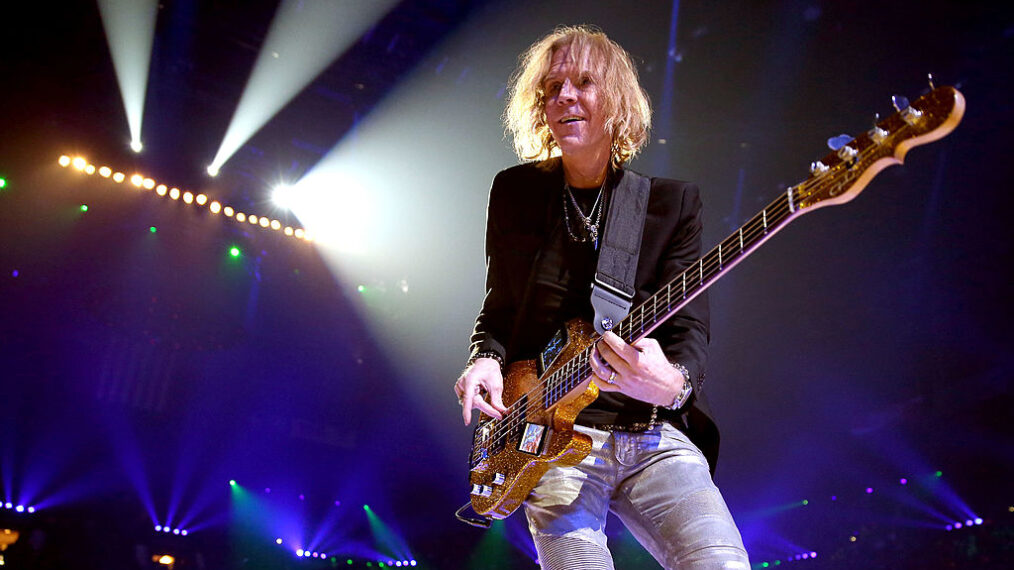 Bassist Tom Hamilton of Aerosmith performs onstage during the 2012 iHeartRadio Music Festival at the MGM Grand Garden Arena on September 22, 2012 in Las Vegas, Nevada