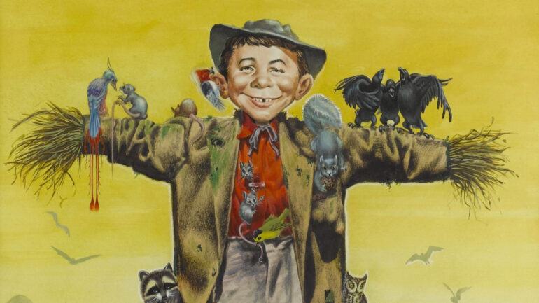 Kelly Freas (1922-2005) Alfred E. Neuman as Scarecrow, 1958 Cover illustration for MAD #43 (EC, 1958) Acrylic on board James Halperin Collection, Courtesy of Heritage Auctions, HA.com MAD and all related elements © & ™ E.C. Publications. Courtesy of DC. All Rights Reserved. Used with permission.