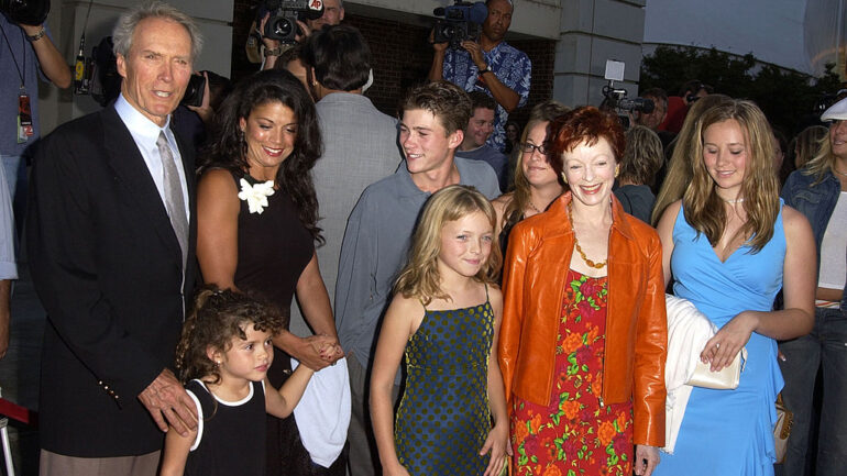 Clint Eastwood, wife Dina, Frances Fisher & children Scott, Kathryn, Francesca & Morgan