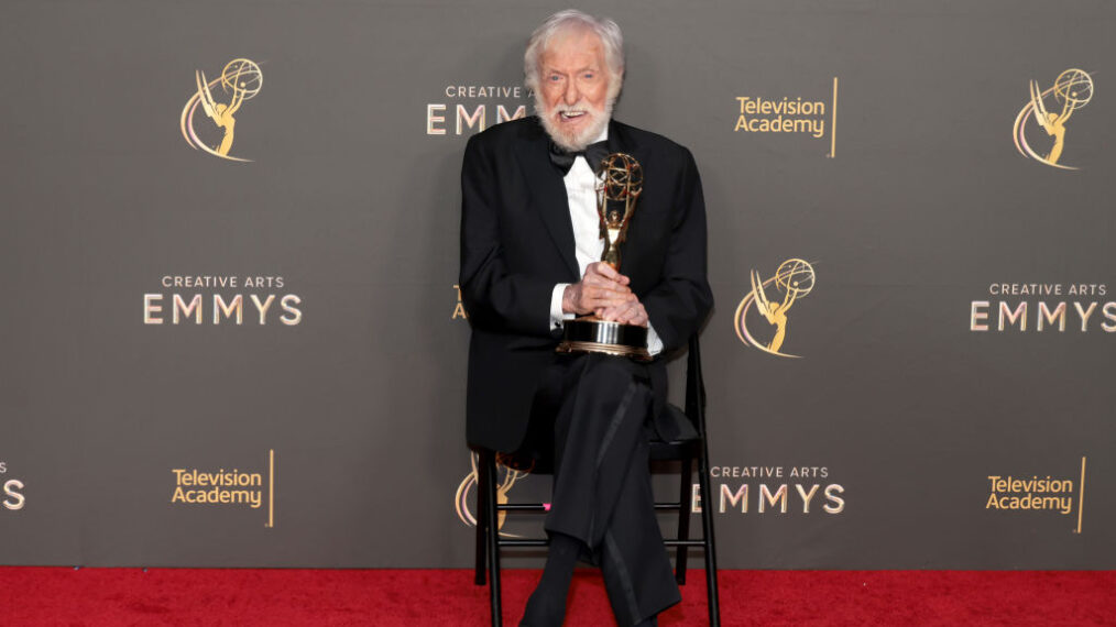 Dick Van Dyke, winner of the Emmy Award for Outstanding Variety Special (Pre-Recorded) for Dick Van Dyke 98 Years of Magic, attends the 76th Creative Arts Emmys Winner's Walk at Peacock Theater on September 07, 2024 in Los Angeles, California