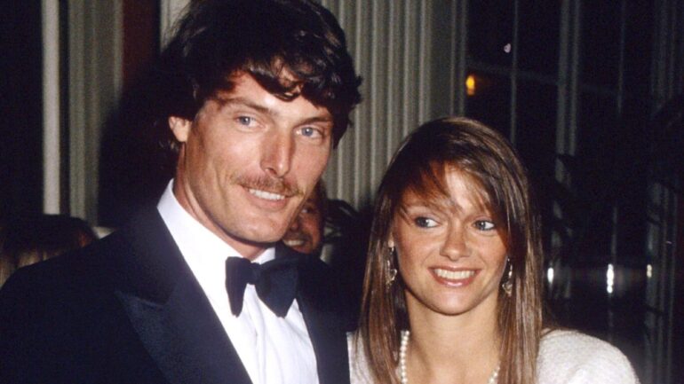 Christopher Reeve with girlfriend Gae Exton during Christopher Reeve Sighting in London - July 25, 1983 in London, Great Britain.