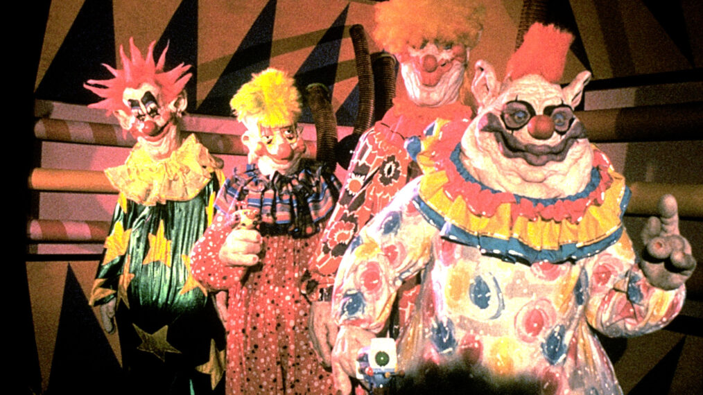 the clowns from KILLER KLOWNS FROM OUTER SPACE, 1988. ph: James W. Brewer/©MGM/courtesy Everett Collection