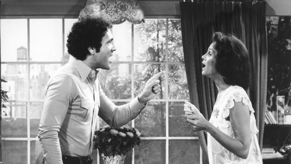 Rhoda and Joe fighting in an episode of RHODA. RHODA, David Groh, Valerie Harper, 'The Seperation', (Season 3, ep. 301, aired Sept. 20, 1976)