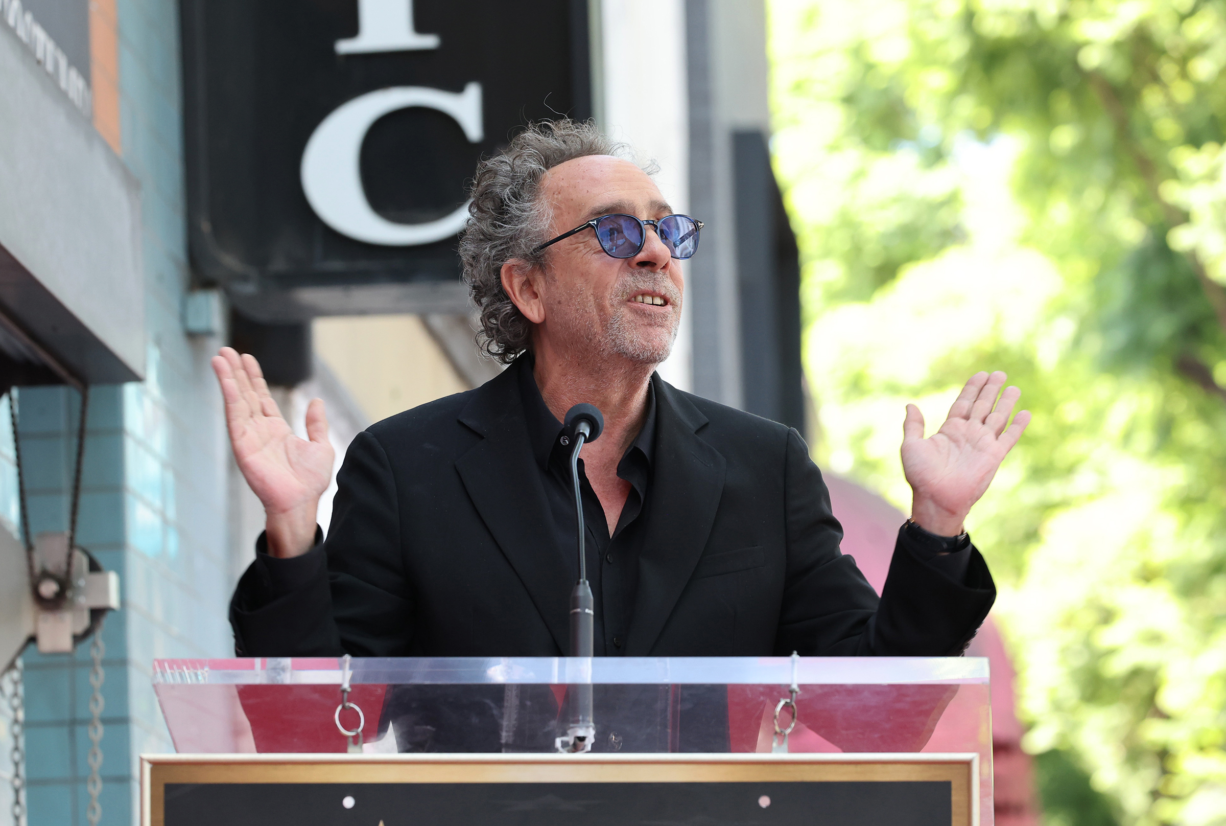 HOLLYWOOD, CALIFORNIA - SEPTEMBER 03: Tim Burton attends his ceremony for a star on Hollywood Walk of Fame on September 03, 2024 in Hollywood, California.