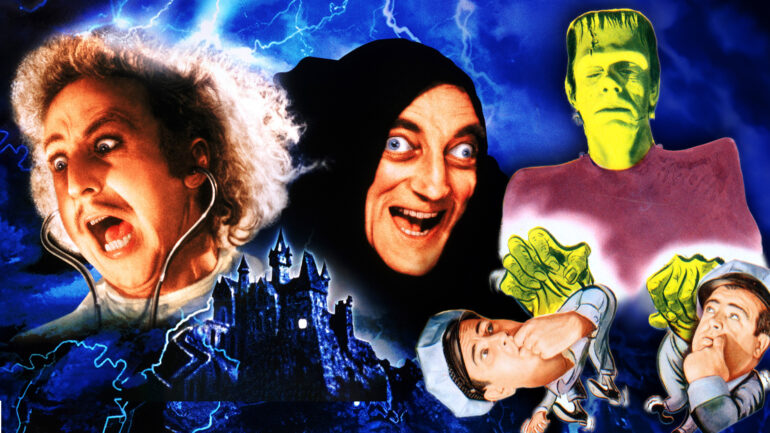 YOUNG FRANKENSTEIN and Abbott & Costello collage