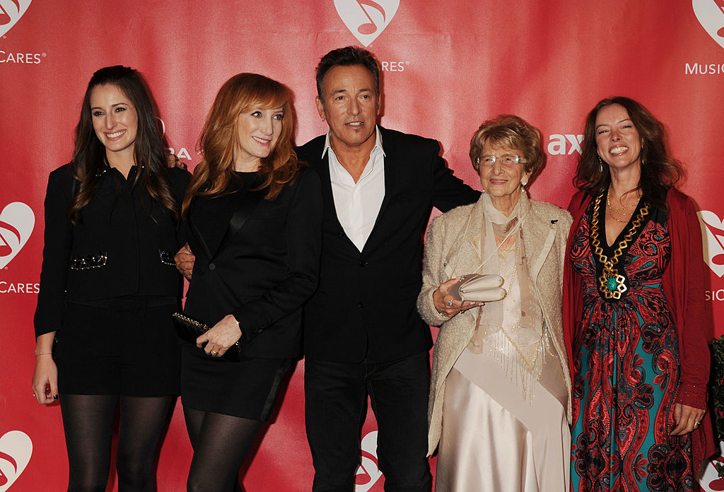 Jessica Rae Springsteen, Patti Scialfa, Honoree, Bruce Springsteen, Adele Springsteen and Pamela Springsteen arrive at the 2013 MusiCares Person Of The Year Honoring Bruce Springsteen at Los Angeles Convention Center on February 8, 2013 in Los Angeles, California