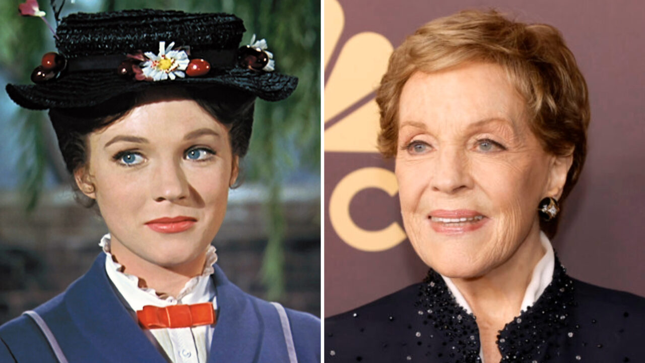 Julie Andrews in Maryy Poppins now and then