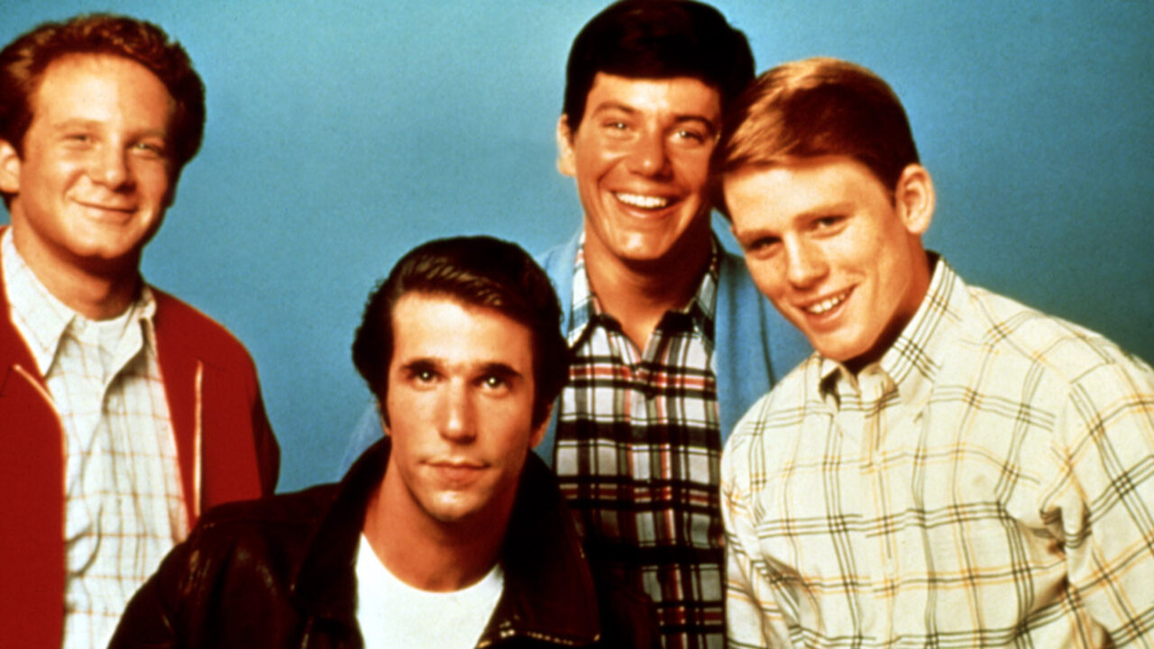 HAPPY DAYS, Donnie Most, Henry Winkler, Anson Williams, Ron Howard, 1974-1984