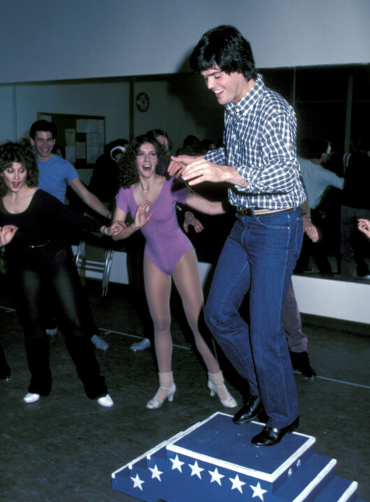 Donny Osmond and dancers during Rehearsals For "Little Johnny Jones" at Minskoff Theater in New York City, New York, United States. (