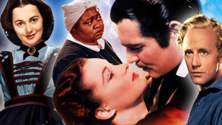 GONE WITH THE WIND, Cast collage Vivien Leigh, Clark Gable, Leslie Howard, Olivia DeHavilland, Hattie McDaniel