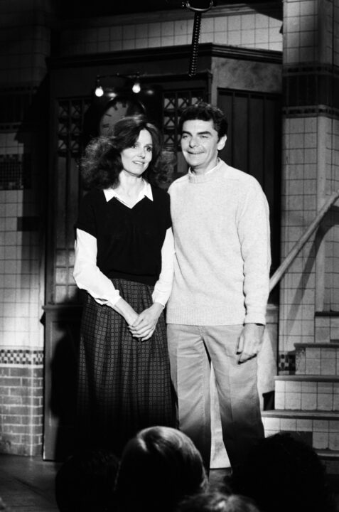 SATURDAY NIGHT LIVE -- Episode 15 -- Pictured: (l-r) Paula Prentiss and Richard Benjamin during the monologue on April 5, 1980 -- (