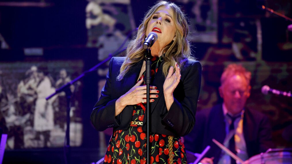 NASHVILLE, TENNESSEE - APRIL 22: Rita Wilson performs onstage during Walkin' After Midnight: The Music Of Patsy Cline at Ryman Auditorium on April 22, 2024 in Nashville, Tennessee.