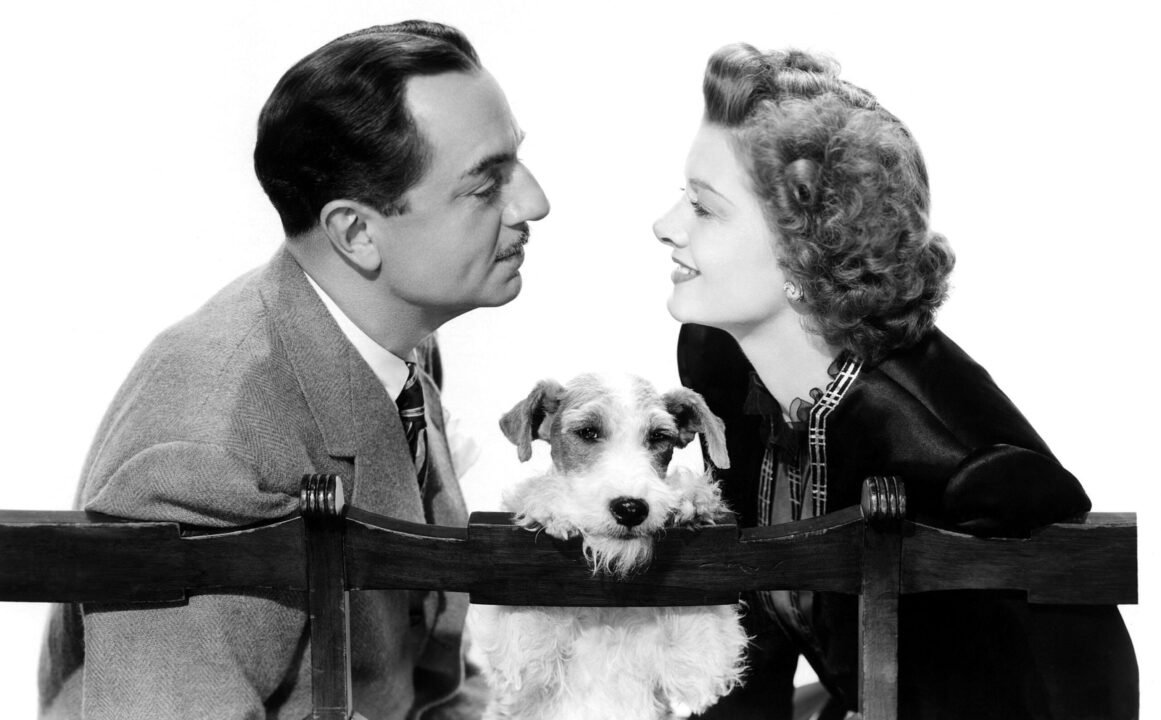 THE THIN MAN GOES HOME, from left, William Powell, Asta, Myrna Loy, 1944