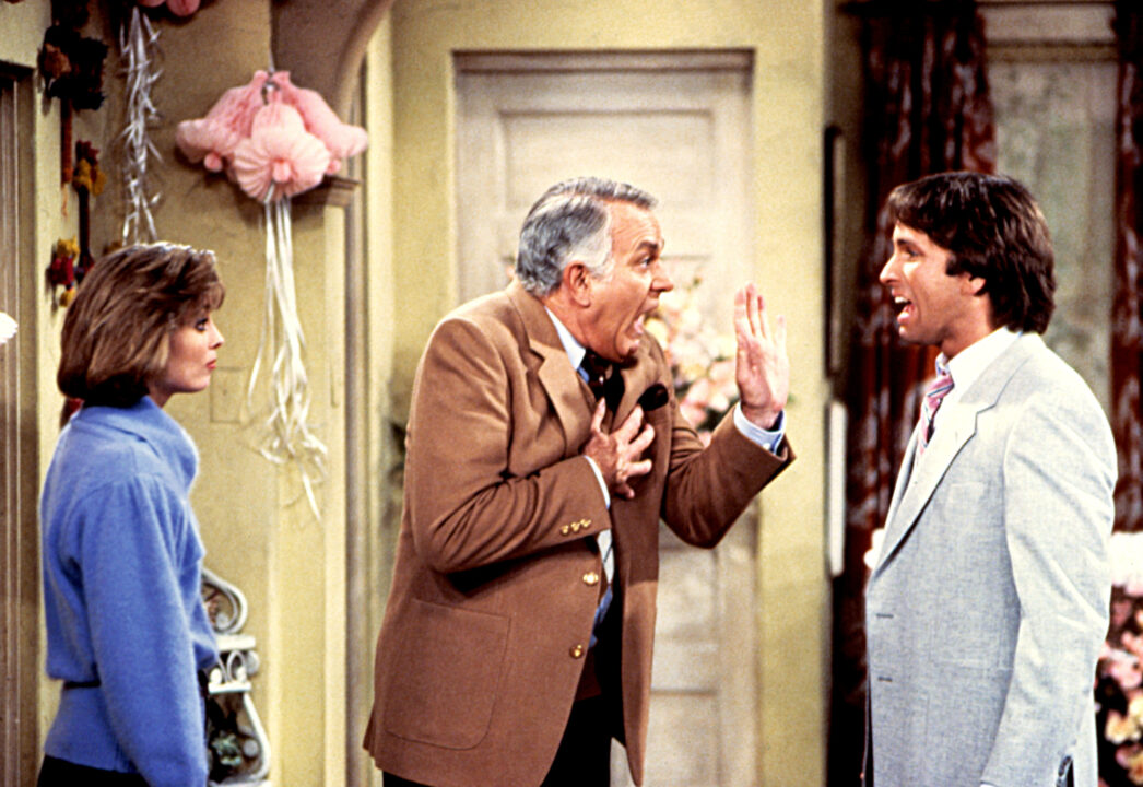 THREE'S COMPANY, Mary Cadorette, Robert Mandan, John Ritter, 1977-84, episode 'Friends and Lovers' aired 9/18/84, 