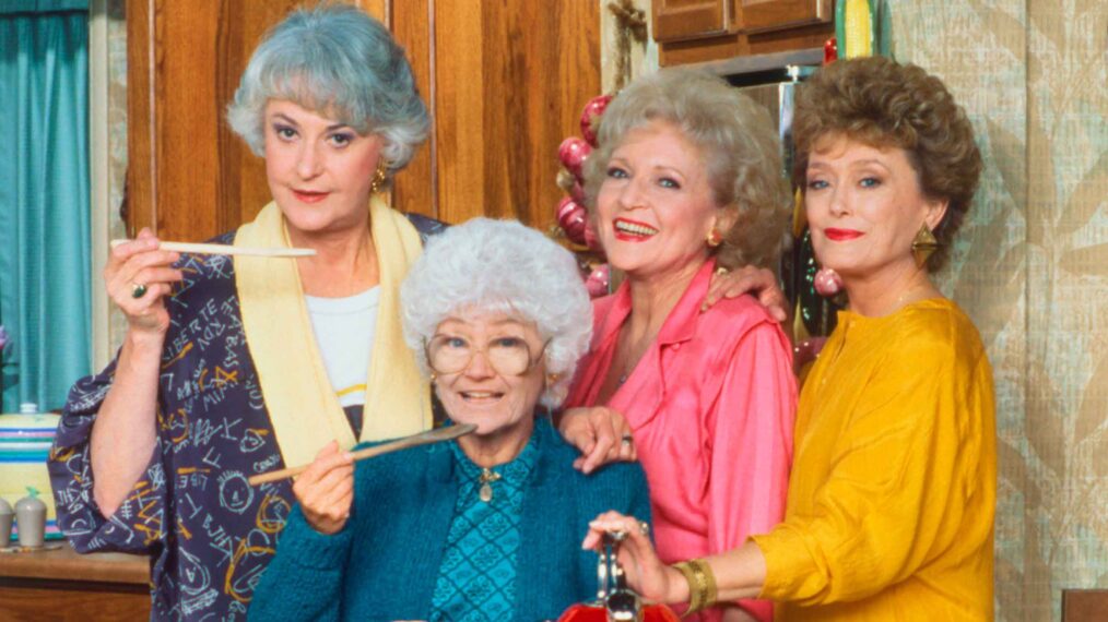 THE GOLDEN GIRLS, from left: Bea Arthur, Estelle Getty, Betty White, Rue McClanahan, (Season 3, 1987), 1985-1992, © Touchstone Television/courtesy Everett Collection