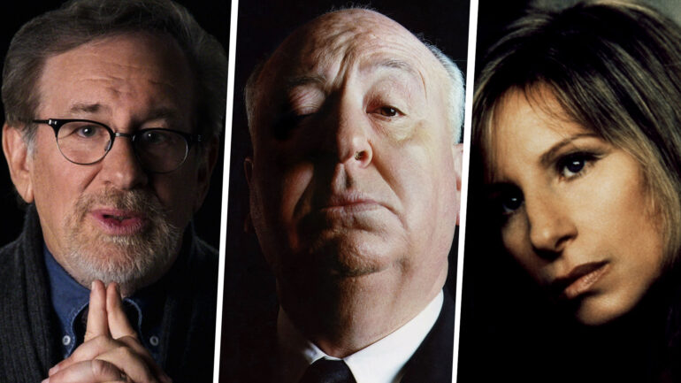 Oscar Snub collage with Alfred Hitchcock, Steven Spielberg and Barbra Streisand