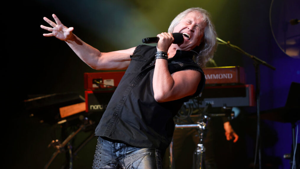 Ronnie Platt of the band Kansas performs at the Ryman Auditorium on August 19, 2023 in Nashville, Tennessee