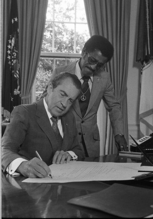 Sammy David Jr and Richard Nixon in the Whitehouse. https://www.loc.gov/resource/ppmsca.31145/