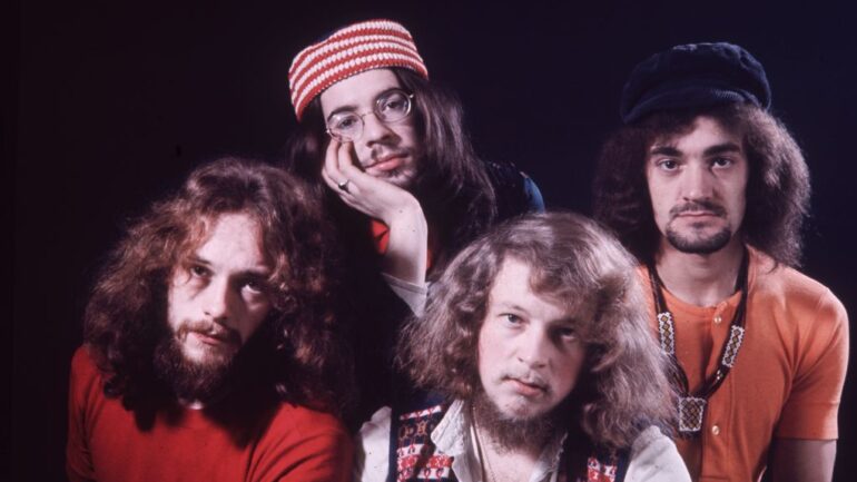 circa 1970: British folk group Jethro Tull, led by flautist, guitarist, singer and songwriter Ian Anderson