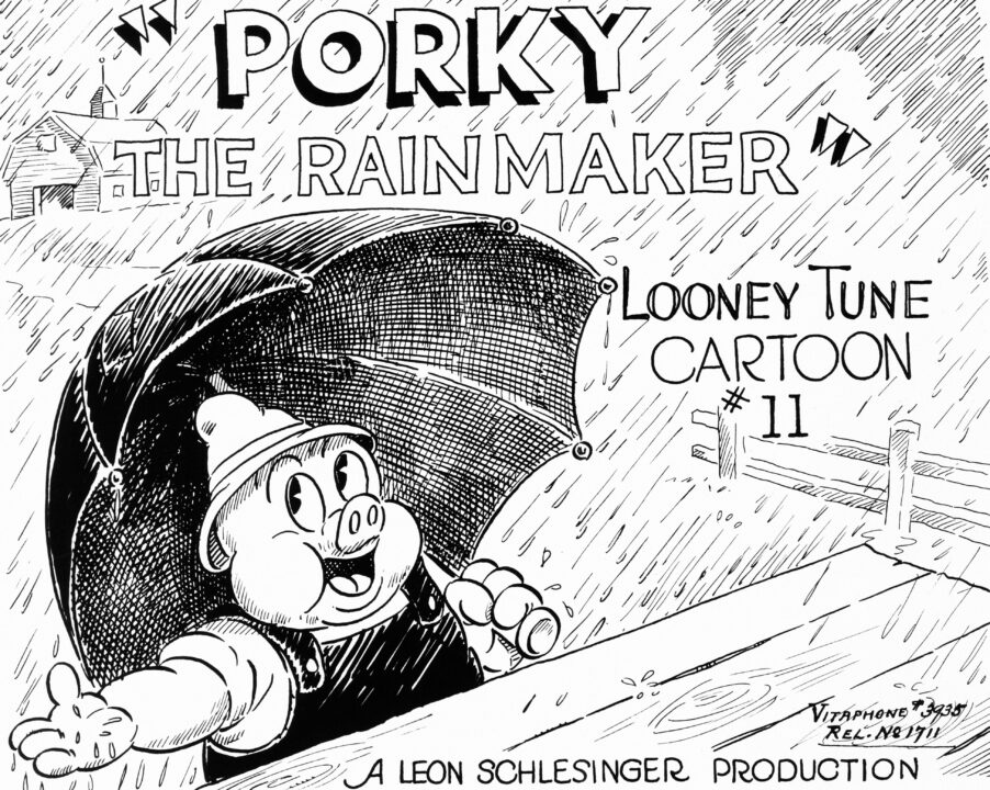 PORKY THE RAIN-MAKER, (aka PORKY THE RAINMAKER), US lobbycard, Porky Pig, 1936