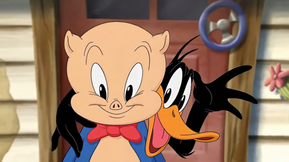 THE DAY THE EARTH BLEW UP: A LOONEY TUNES MOVIE, from left: Porky Pig (voice: Eric Bauza), Daffy Duck (voice: Eric Bauza), 2024.